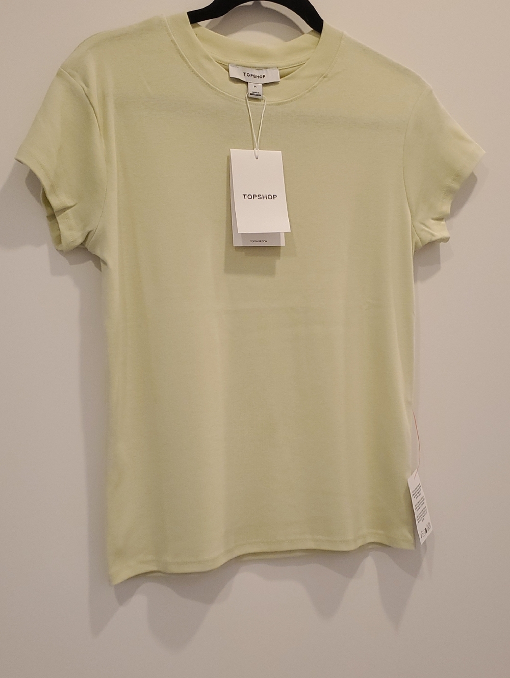 Topshop Light Yellow Crewneck Short Sleeve Tee
